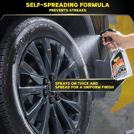 Meguiar's Hot Shine Tyre Spray - Insane Tyre Shine Coating Spray - Professional Endurance Tyre Spray for High Gloss - Long Lasting and Durable Tyre Shine with Our Hot Shine Aerosol - 710 ml