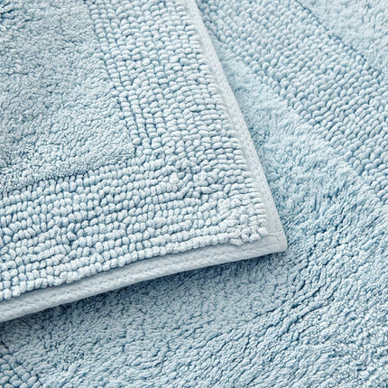 Tommy Bahama | Colección Long Branch | Alfombra de baño - 100% algodón, reversible, fácil de lavar a máquina, 21 x 34, azul