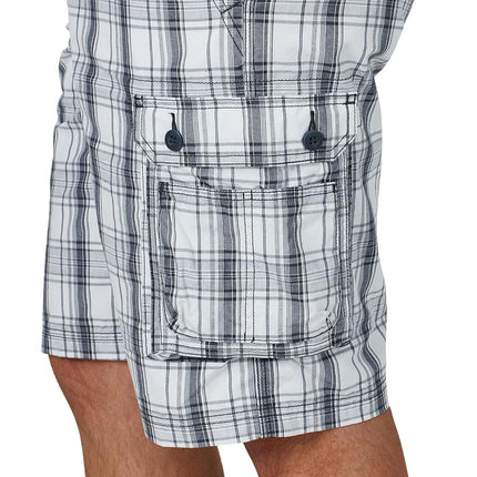 Lee Men's Dungarees New Belted Wyoming Cargo Short, Blue Mirage Plaid, 29