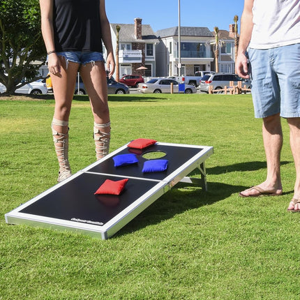 GoSports Cornhole PRO Regulation Size Bean Bag Toss Game Set (Black)