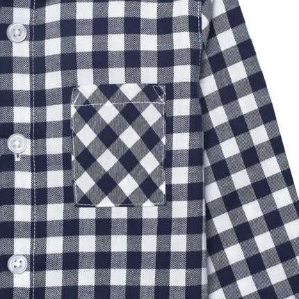 Gerber Baby and Toddler Boys Long Sleeve Button Up Plaid Shirt, Blue Plaid, 5T