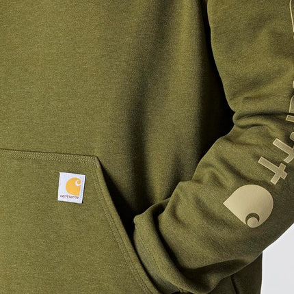 Carhartt Men's Midweight Sleeve Logo Hooded Sweatshirt (Regular and Big & Tall Sizes) Sweatshirt (Pack of 1), S