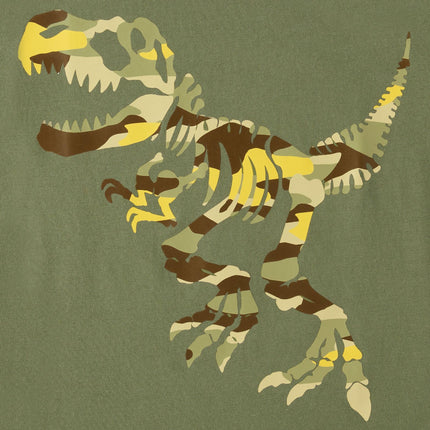 The Children's Place Boys' Short Sleeve Graphic T-Shirt 2-Pack, Camo Dino/Robo Dino Head/Dino 3-Pack, Medium