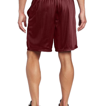 Russell Athletic Men's Mesh Short with Pockets, Maroon, Small