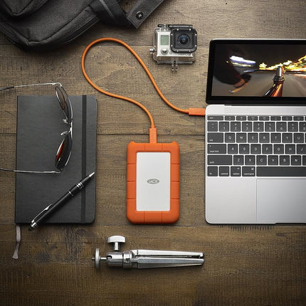 LaCie Rugged USB-C 5 TB, resistente a golpes, disco duro externo portátil USB-C de 2,5 pulgadas, para Mac y Windows, recuperación de datos Rescue incluida