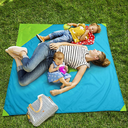 Munchkin Brica Go Play Portable Baby Travel Playmat, 58” x 58”, Blue/Green, 2 Piece Set