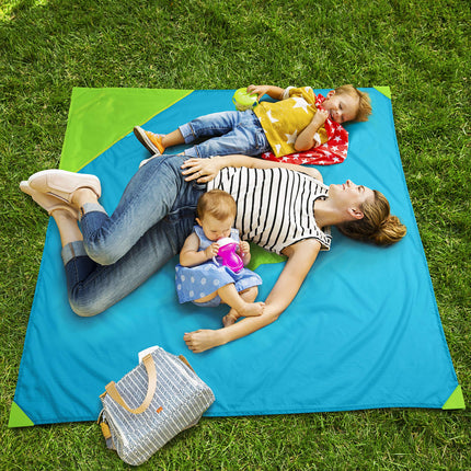 Munchkin Brica Go Play Portable Baby Travel Playmat, 58” x 58”, Blue/Green, 2 Piece Set