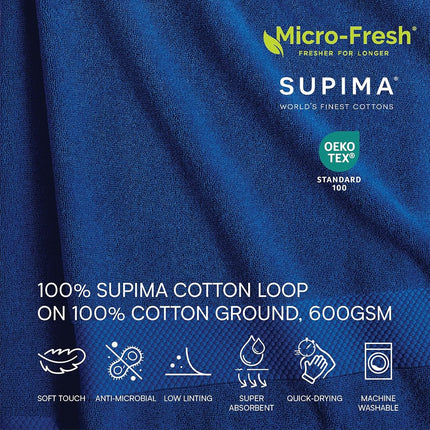 Lacoste Heritage Supima Cotton Wash Cloth, Surf Blue, 13" x 13"