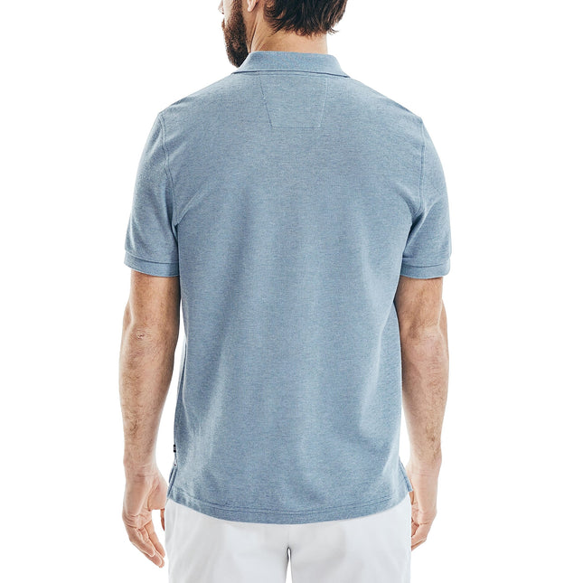 Nautica Men's Classic Short-Sleeve Solid Polo Shirt, Deep Anchor HEA, Medium