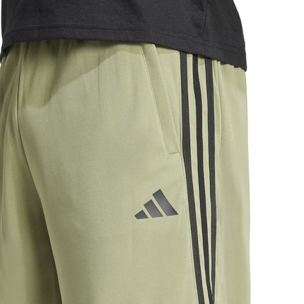 adidas Men's Train Essentials Piqué 3-Stripes Shorts, Tent Green/Black, X-Small