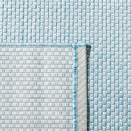 SAFAVIEH Courtyard Collection Accent Rug - 2' x 3'7", Aqua & Grey, Non-Shedding & Easy Care, Indoor/Outdoor & Washable-Ideal for Patio, Backyard, Mudroom (CY8521-37121)
