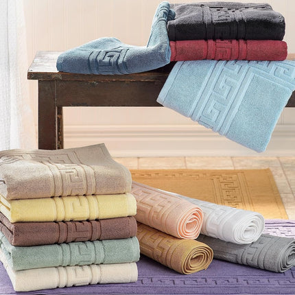 Tapis de bain de qualité supérieure SV 100 % coton peigné longues fibres, ensemble de 2 tapis de bain, argent