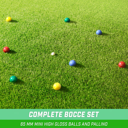 Juego de minibolche GoSports de 65 mm tamaño viaje con 8 bolas, boliche pequeño, bolsa de mano y cuerda de medición