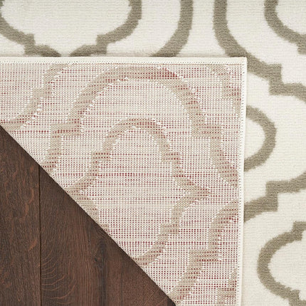 Nourison Jubilant Trellis Ivory Green 2'3" x 7'3" Area Rug, Easy Cleaning, Non Shedding, Bed Room, Living Room, Dining Room, Kitchen (2x7)