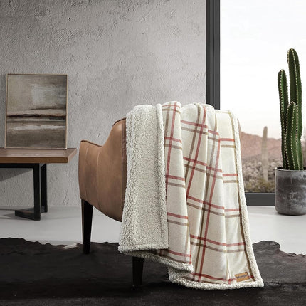 Wrangler Ultra Soft Plush Home Decor, All Season Reversible Sherpa Bedding Throw Blanket, 50 x 60, Colt Bright Orange