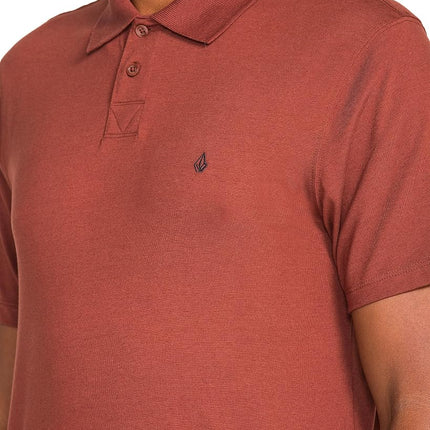 Volcom Short Sleeve Polo Shirt – Classic Fit, Soft Cotton Blend, Modern Casual Style, Cinnamon, XXL