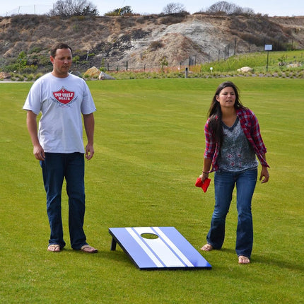 GoSports 4 x 2 ft Classic Design Cornhole Game Set - Includes Two 4 x 2 ft Boards, 8 Bean Bags, and Carry Case