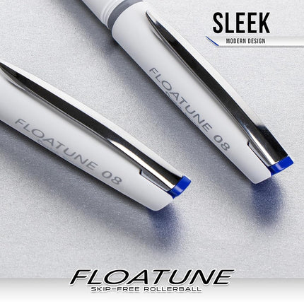 Pentel Floatune Rollerball, 0.8mm medium point, Black Red and Blue Ink, Pack of 8 pens (BY108PF8OFC)