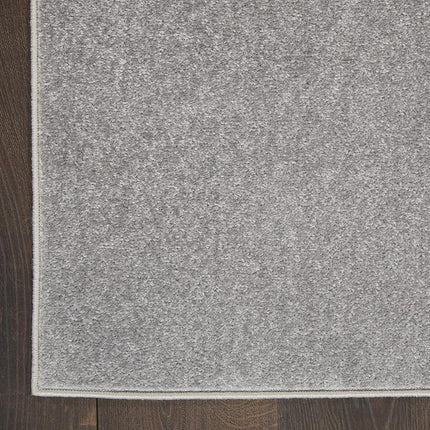 Nourison Essentials Indoor/Outdoor Silver Grey 2' x 4' Area Rug, Easy Cleaning, Non Shedding, Bed Room, Living Room, Dining Room, Backyard, Deck, Patio (2x4)