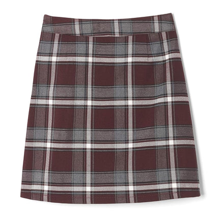 French Toast Big Girls' Plaid Pleated Scooter, Burgundy, 10