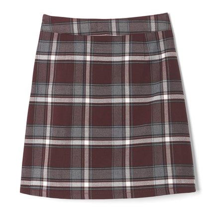 French Toast Girls Plaid Adjustable Waist Pleated-Front Two-tab Scooter, Burgundy Plaid, 10-11 Plus