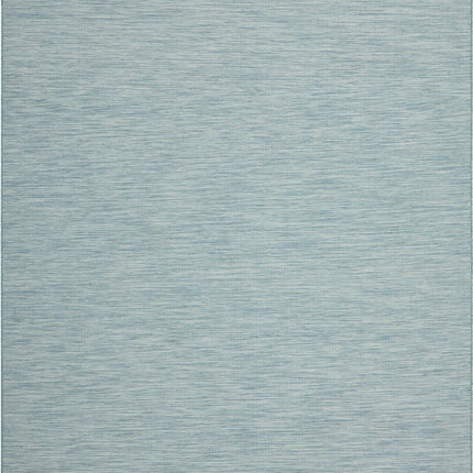Nourison Positano Indoor-Outdoor Aqua 7' x 10' Area Rug, Easy Cleaning, Non Shedding, Bed Room, Living Room, Dining Room, Backyard, Deck, Patio (7x10)