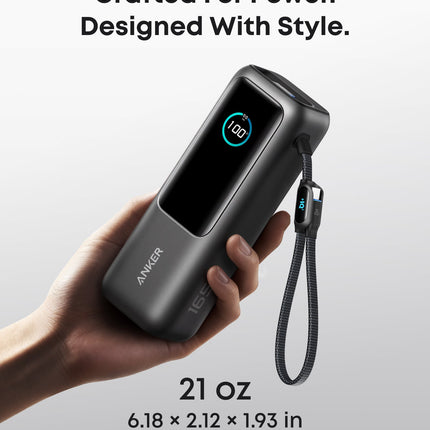 Anker Laptop Power Bank (25K, 165W, Built-In and Retractable Cables)