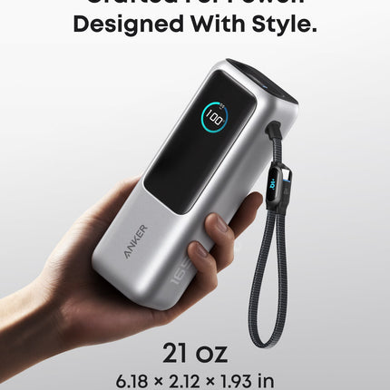 Anker Laptop Power Bank (25K, 165W, Built-In and Retractable Cables)
