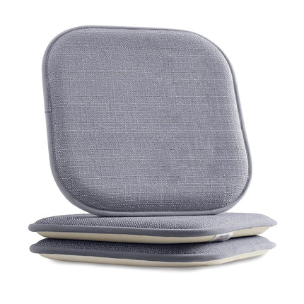 Elegant Comfort 2 Pack Chair Cushion Covers - Skid-Proof Rubber Backing - 16 x 16 Inch - Thick Dining Square Shape Seat Covers - Comfortable Textured Chair Pads with Ties - Mosaic Pattern, Gray