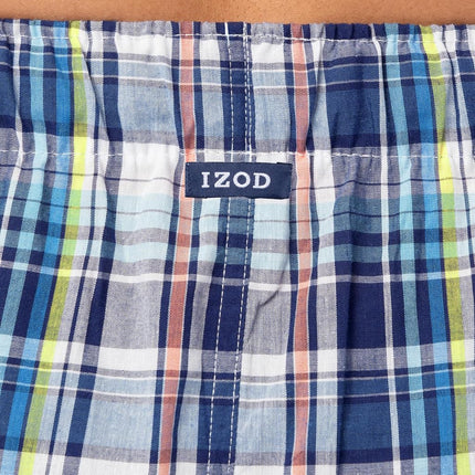 IZOD Men's Relaxed Fit Printed Poplin Drawstring Sleep Pajama Pant, Multi Plaid, X-Large