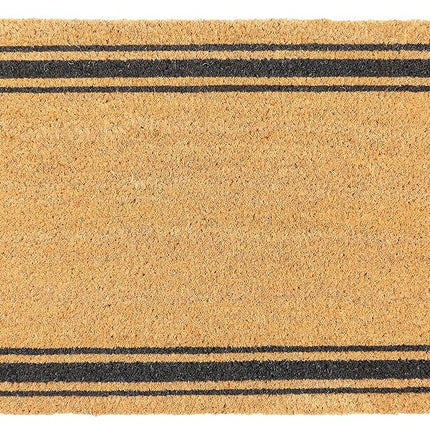 KAF Home Coir Doormat with Heavy-Duty, Weather Resistant, Non-Slip PVC Backing | 17 by 30 Inches, 0.6 Inch Pile Height | Perfect for Indoor and Outdoor Use (Black)