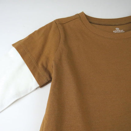 HonestBaby Lot de T-shirts à manches longues unisexe pour bébé 100 % coton biologique, Sable foncé, 24 mois