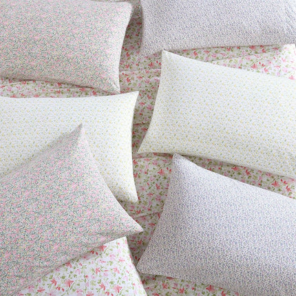 Laura Ashley - Standard Pillowcase Set, Breathable Percale Cotton Bedding, Crisp & Cool Home Decor (Norella Pink, 2 Piece)