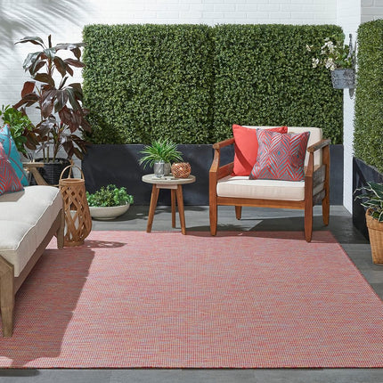 Nourison Positano Rainbow 7' x 10' Area Rug, Modern, Solid, Indoor/Outdoor, Easy Cleaning, Non Shedding, Bed Room, Living Room, Deck, Backyard