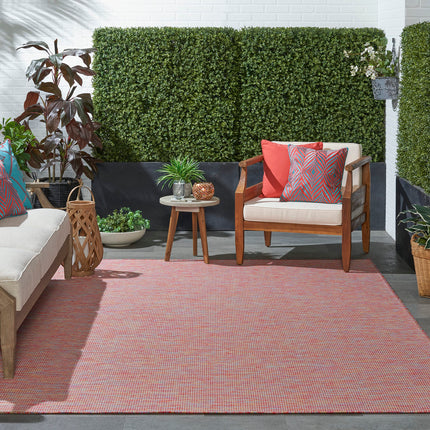 Nourison Positano Rainbow 7' x 10' Area Rug, Modern, Solid, Indoor/Outdoor, Easy Cleaning, Non Shedding, Bed Room, Living Room, Deck, Backyard