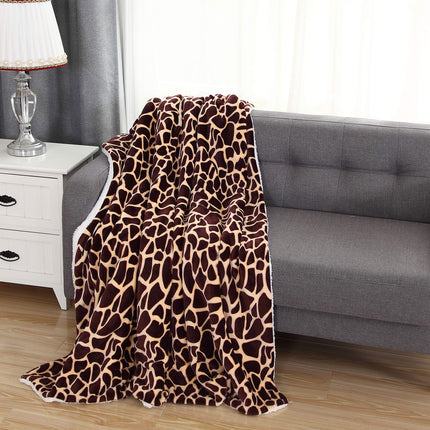 Elegant Comfort Reversible, Printed Sherpa Throw B