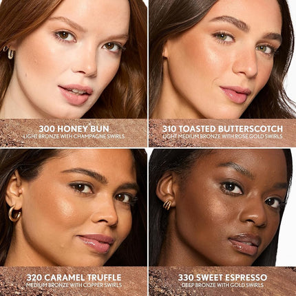 COVERGIRL TruBlend Skin Enhancer Baked Luminous Bronzer, with Hyaluronic Acid & White Rose Extract, Blends Seamlessly - 320 Caramel (Medium Bronze with Copper Swirls)