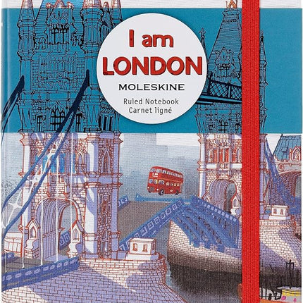 Moleskine I Am London Ruled Notebook, Hard Cover and Elastic Closure, London Theme, Large, 13 x 21 cm