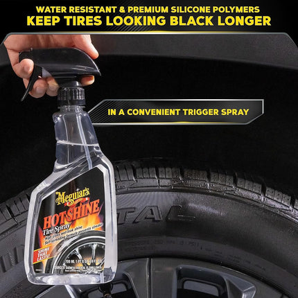 Meguiar's Hot Shine Tyre Spray - Insane Tyre Shine Coating Spray - Professional Endurance Tyre Spray for High Gloss - Long Lasting and Durable Tyre Shine with Our Hot Shine Aerosol - 710 ml