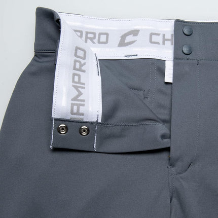 Champro Women's Tournament Traditional Low-Rise Polyester Softball Pant, X-Large, Graphite