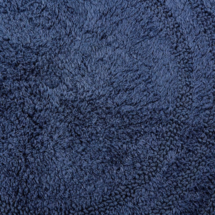 DII Crochet Collection Reversible Bath Mat, Large Oval, 21x34, French Blue