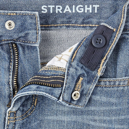 The Children's Place Jeans Rectos Básicos Multipack para Niños, Carbon Wash/Dark Juptier 2-Pack, 8 Husky