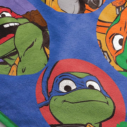 Jay Franco Nickelodeon Teenage Mutant Ninja Turtles Turtle Power Plush Throw Blanket - Measures 46 x 60 - Super Soft Fleece Kids Bedding