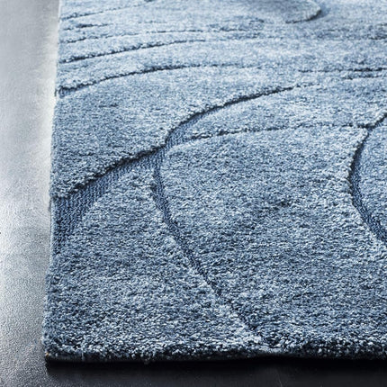 Safavieh Shag Rug for Living Room, Dining Room, Bedroom - Florida Shag Collection, High Pile, in Light Blue and Blue, 69 X 274 cm