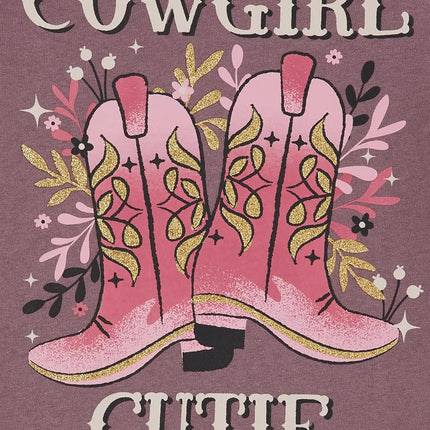 The Children's Place Baby Toddler Girl Short Sleeve Graphic T-Shirt 3-Pack, Cowgirl Cutie/Cowgirl Horse, 18-24 Months