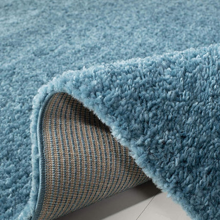 Safavieh Shaggy Indoor Woven Rectangle Area Rug, August Shag Collection, AUG900, in Turquoise, 91 X 152 cm for Living Room, Bedroom or Any Indoor Space