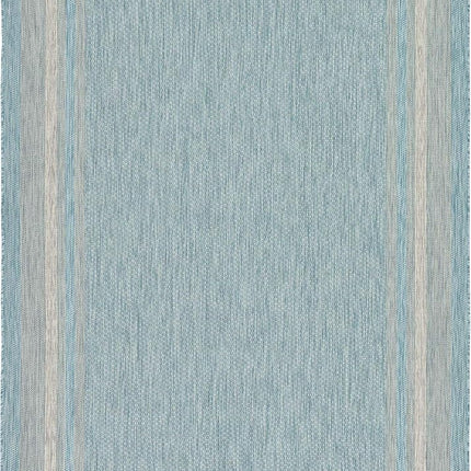 Unique Loom Outdoor Collection Casual Solid Border Indoor and Outdoor Transitional Aquamarine Area Rug (7' x 10')
