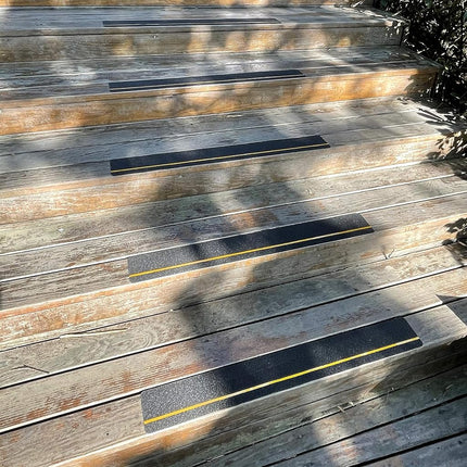 4" x 30" 10Pack Anti Slip Stair Tread with Reflective Stripe,Best Grip Non Slip Tape,Non Skid Tape, High Traction Adhesive for Stairs Step, Black Cosimixo