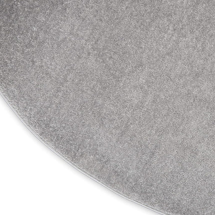 Nourison Essentials Indoor/Outdoor Silver Grey 6' x Round Area Rug, Easy Cleaning, Non Shedding, Bed Room, Living Room, Dining Room, Backyard, Deck, Patio (6 Round)
