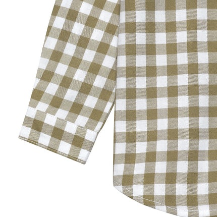 Gerber Baby and Toddler Boys Long Sleeve Button Up Plaid Shirt, Tan Plaid, 12 Months